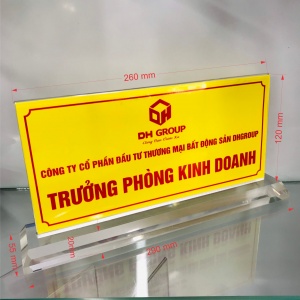 Kệ chức danh Mica - bảng tên để bàn kích thước KT 26x12cm