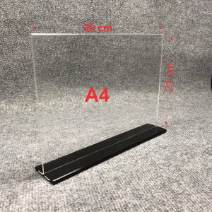 Kệ Mica để bàn kích thước A4 ngang - Kệ đựng thực đơn Mica