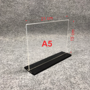 Kệ Mica để bàn kích thước A5 ngang - Standee Mica A5