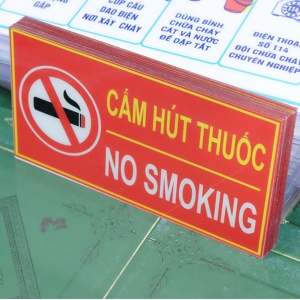 Bảng cấm hút thuốc bằng Mica